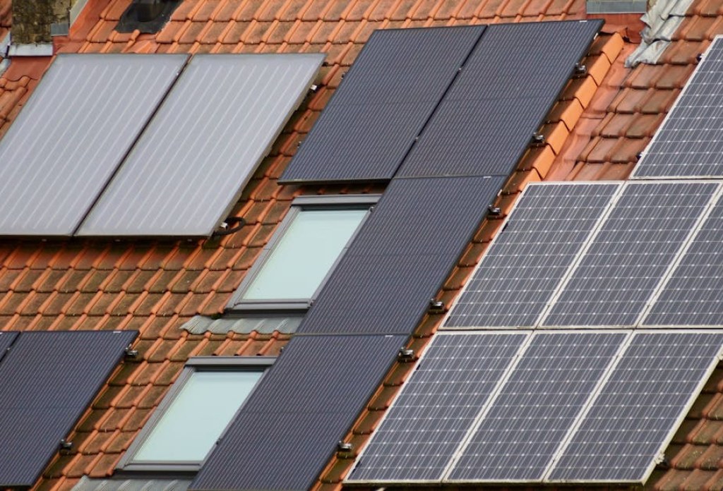 solar panels on roof