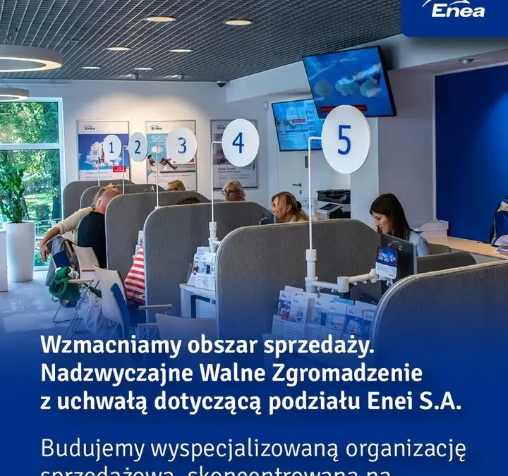 Akcjonariusze Enei zdecydowali: będzie podział spółki i wydzielenie sprzedaży