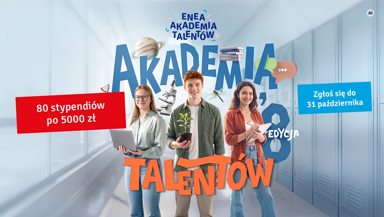 Enea Akademia Talentów: stypendia po 5 000 zł dla 80 uczniów. Nabór trwa do 31 października